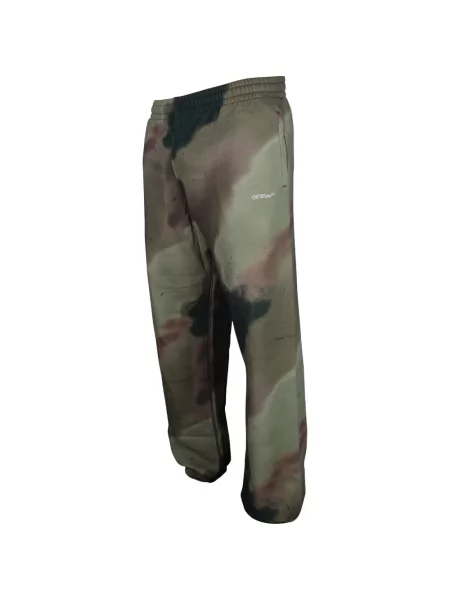 Pantaloni Off-white cu imagine cu model camuflaj alergare alb