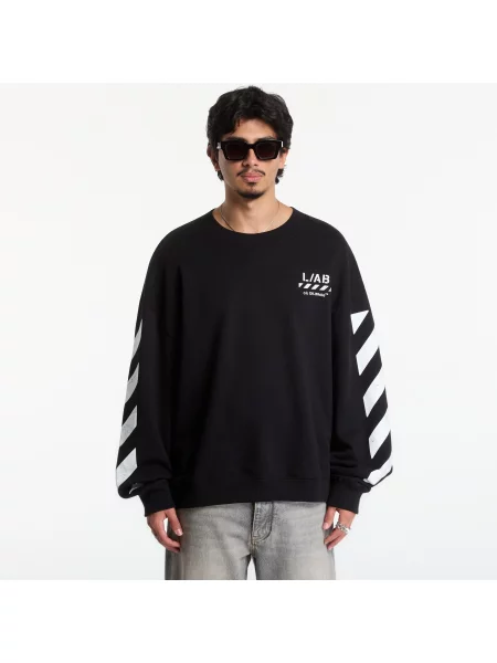 Hanorac crewneck L/ab C/o Off-white™ cu decolteu rotund alb