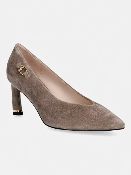 Coccinelle pantofi cu stiletto din piele întoarsă bej