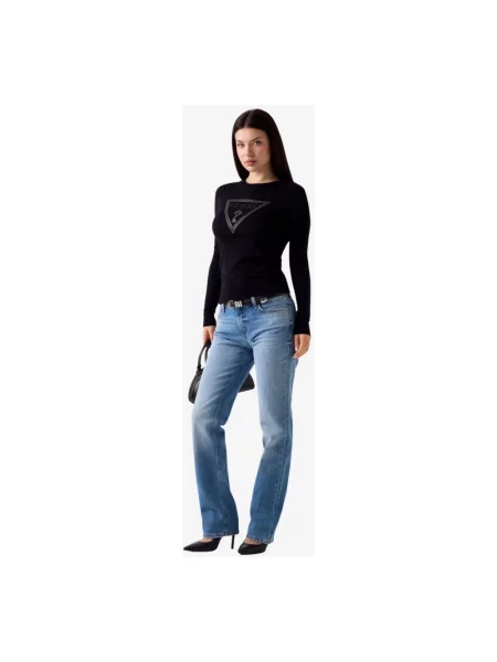 Sweter Guess z logo czarny