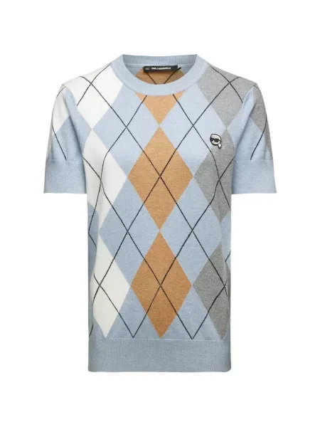 Argyle mintás szvetter Karl Lagerfeld kék