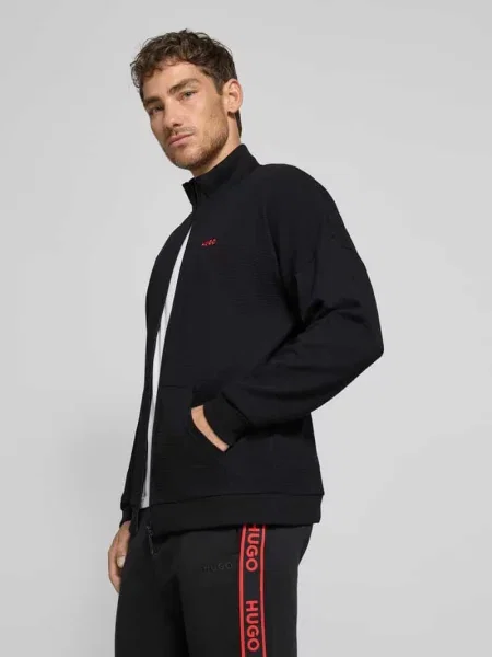 Bluza rozpinana o kroju regular fit z mieszanki bawełny model ‘AUSTIN’ Hugo czarna