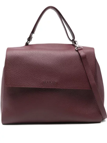 Geanta de piele Orciani din piele roșu