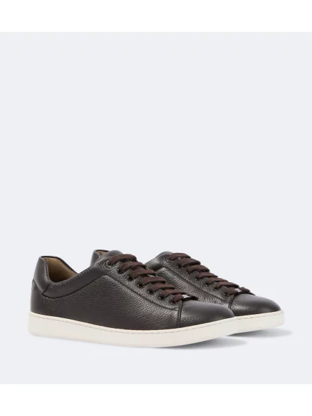 Sneakerși Brioni din piele maro