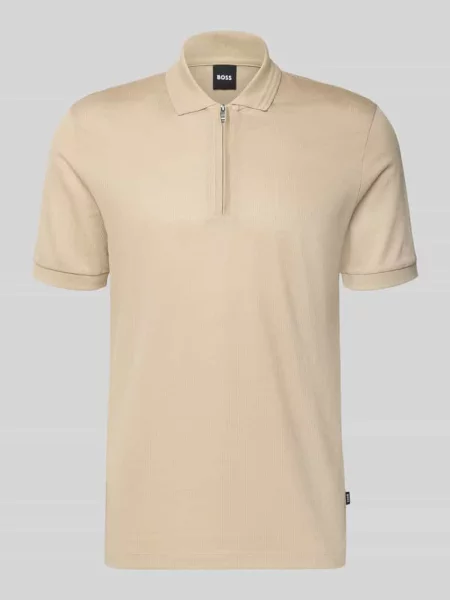 Koszulka polo o kroju regular fit z mieszanki bawełny i lyocellu model H-PARAS Boss beżowe