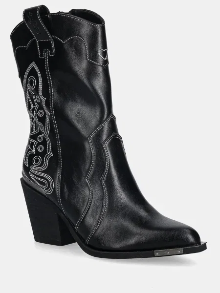 Buffalo cizme West Boot Mid cu drept negru