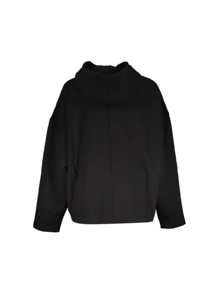 Bluza z kapturem Calvin Klein zamszowa z okrągłym noskiem czarna