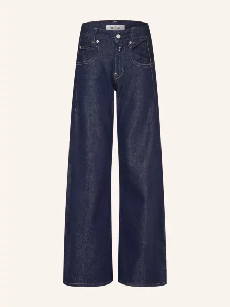 Replay Jeansy Typu Barrel Hallebe blau niebieskie