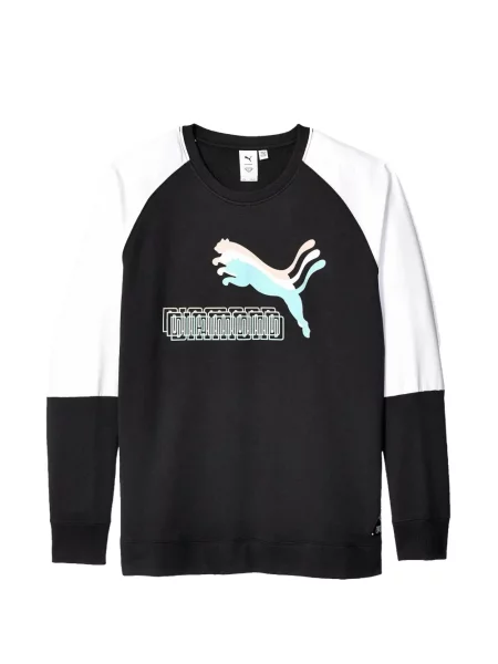 Hanorac crewneck Puma cu imagine negru