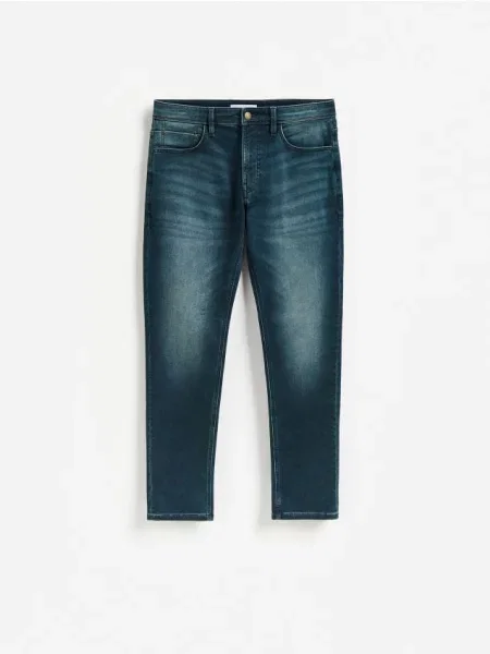 Reserved Blugi slim cu efect prespălat indigo jeans