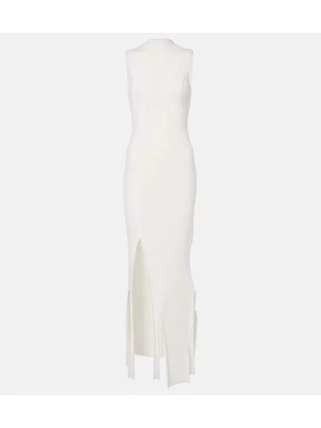 Rochie Victoria Beckham tricotate plisată alb