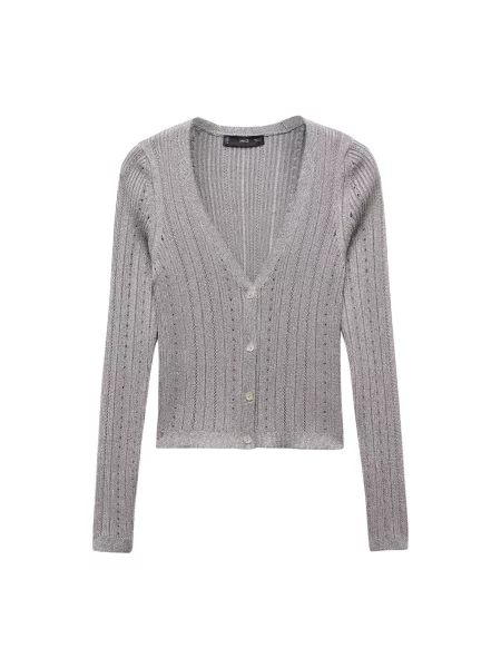 MANGO Pletena jopa Aluminio / srebrna siva