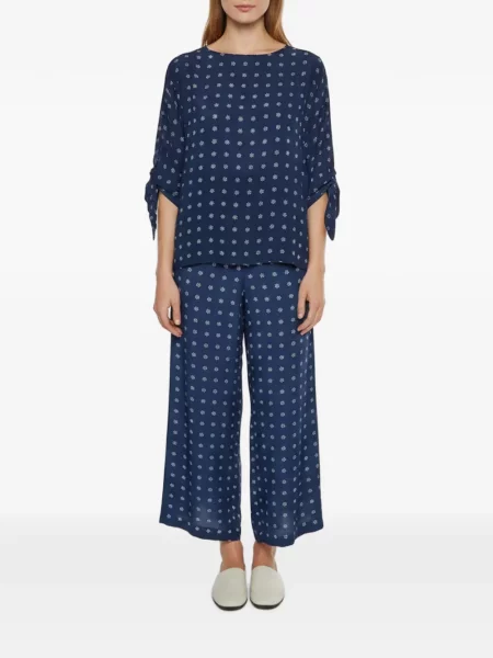 Bluză Weekend Max Mara de mătase cu imagine albastru