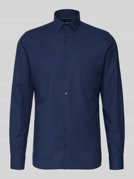 Koszula biznesowa o kroju slim fit z dodatkiem streczu Olymp Level 5 granatowa