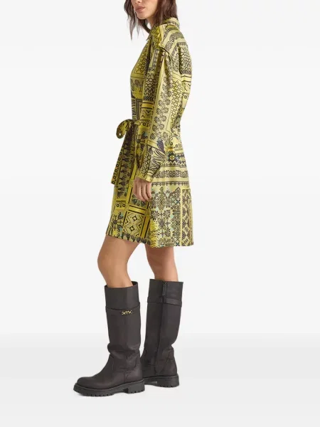 Rochie mini Momoni de mătase galben