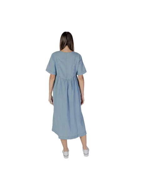 Maksi sukienka jeansowa B.young garniturowa niebieska