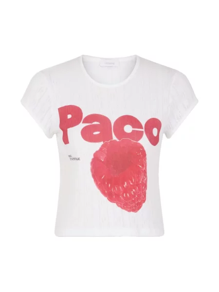 Krótka koszulka Paco Rabanne biała