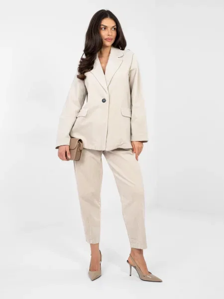 Geacă Rue Paris de catifea bej