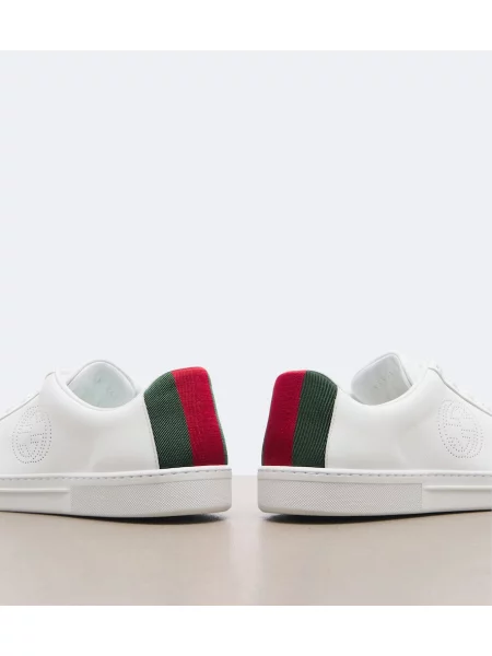 Sneakerși Gucci Ace din piele cu dungi alb