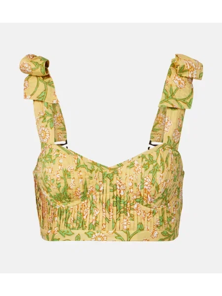 Top Poupette St Barth cu model floral alb