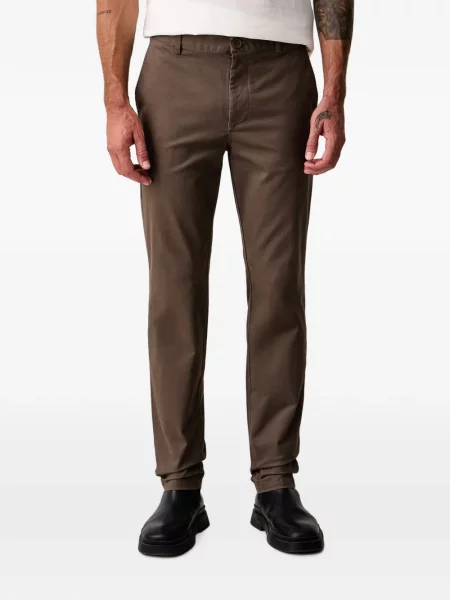 Pantaloni chino Armani Exchange cu autograf maro