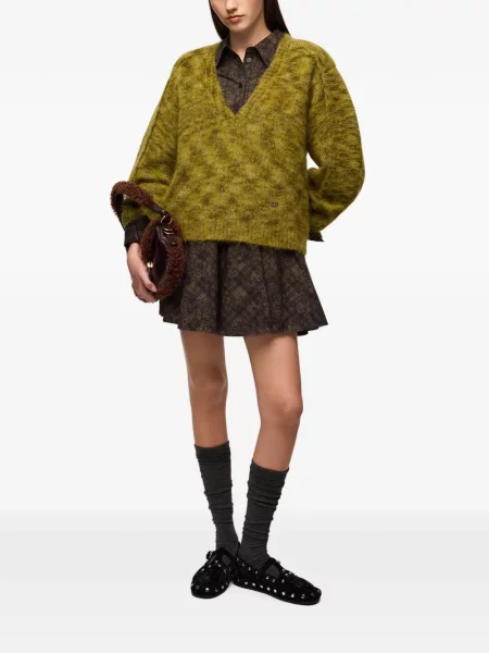 Pulover Ganni de mohair verde
