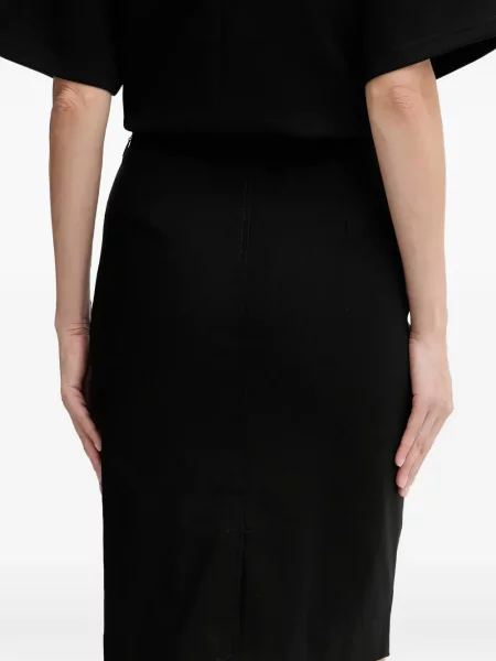 Midi-suknja Guess s autogramom crna
