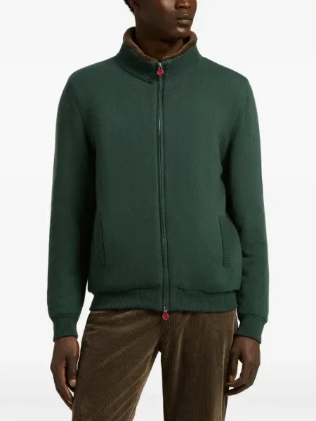 Cardigan Kiton din cașmir verde