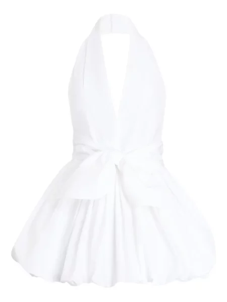 Mała sukienka mini Patou z dekoltem w serek garniturowa biała