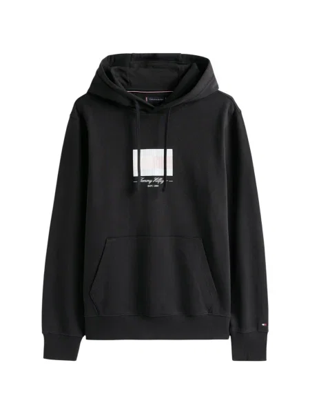 Hanorac cu glugă Tommy Hilfiger negru
