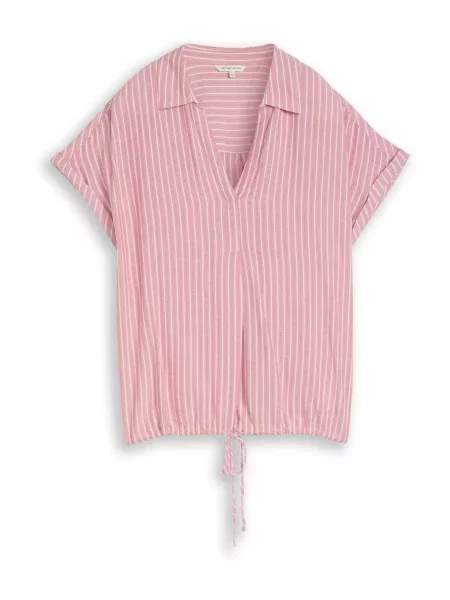 TOM TAILOR Bluză roz pal alb