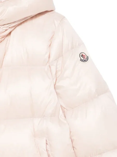 Geacă cu puf Moncler cu glugă roz