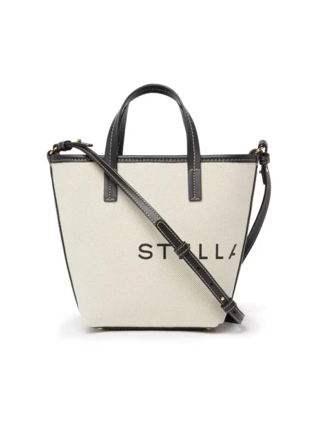 Torebka crossbody Stella Mccartney z logo beżowa