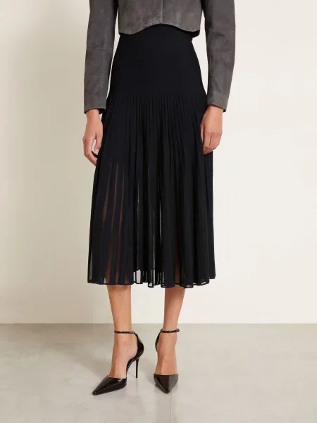 Alaïa Pletená Sukně S Plisováním černá