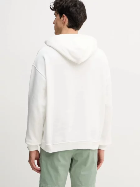 Mikina Pepe Jeans TALBOT HOODIE s kapucí s aplikací bílá