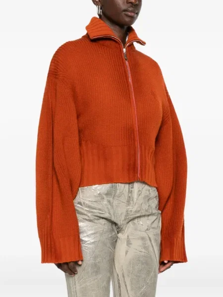 Kardigan The Attico prążkowany pomarańczowy