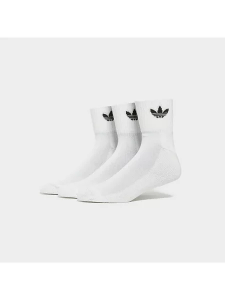 Ponožky adidas Mid Ankle Socks White/ White/ Black M bílé