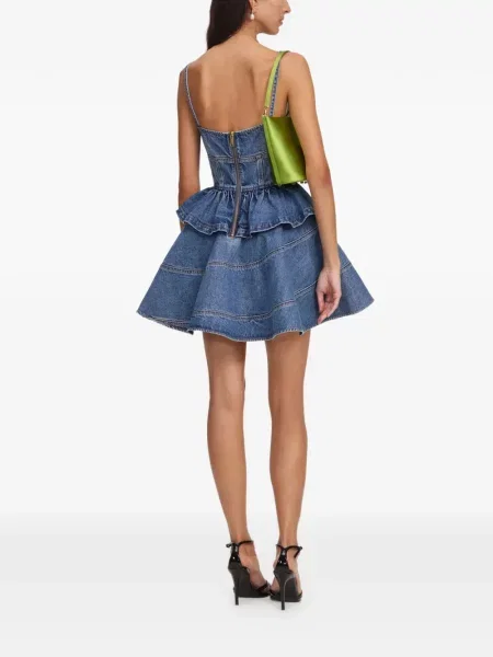 Rochie mini Self-portrait cu funde albastru