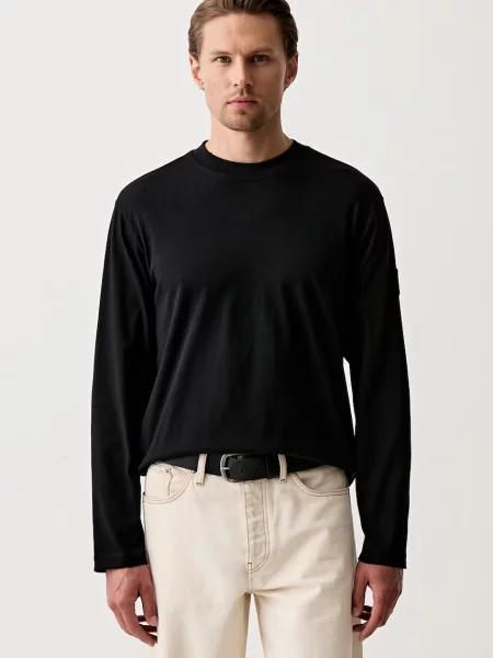 Tricou cu mânecă lungă Karl Lagerfeld Jeans negru