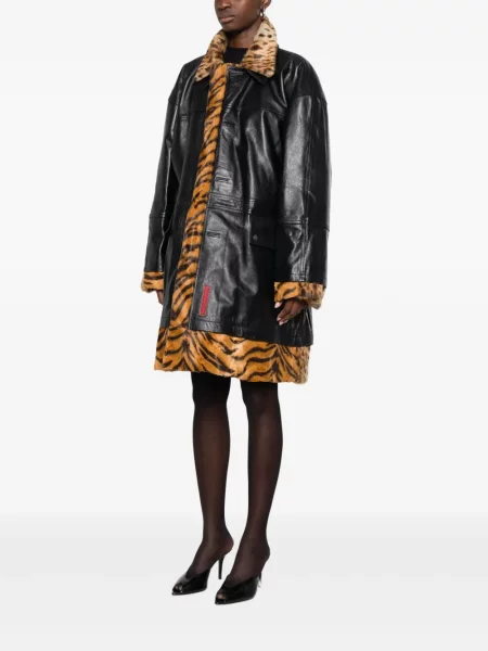 Palton Martine Rose din piele negru