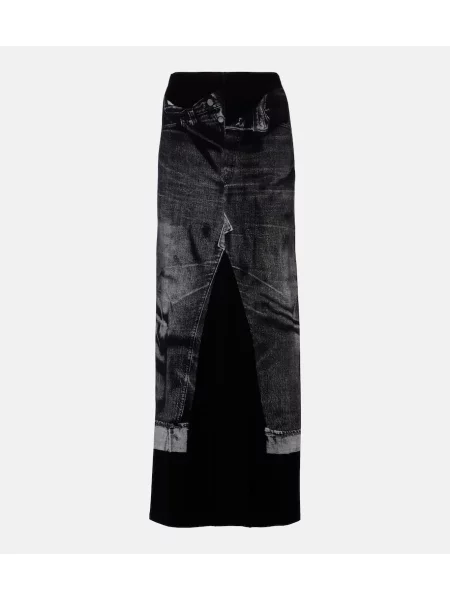 Fusta maxi Jean Paul Gaultier din jerseu negru