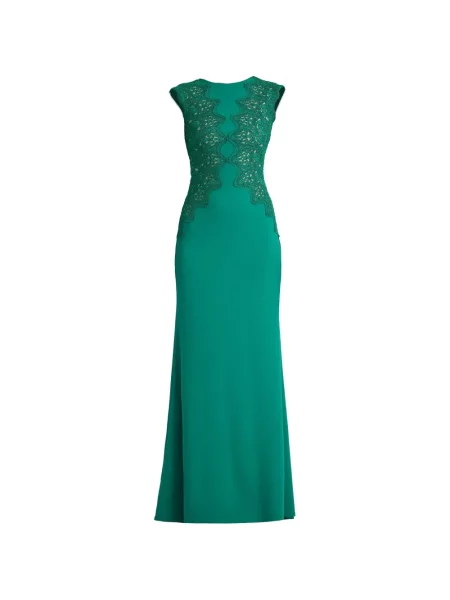 Rochie maxi Tadashi Shoji din dantelă verde