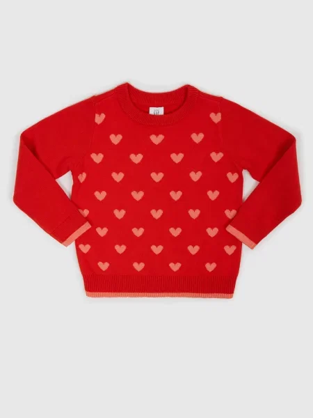 Sweter Gap w serca czerwony