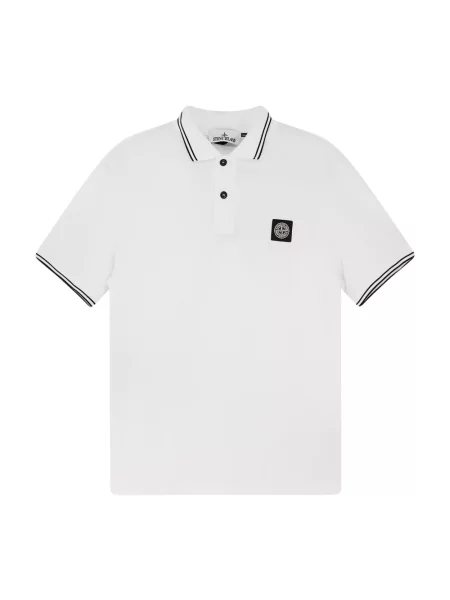 Koszulka polo Stone Island z kamieniami biała