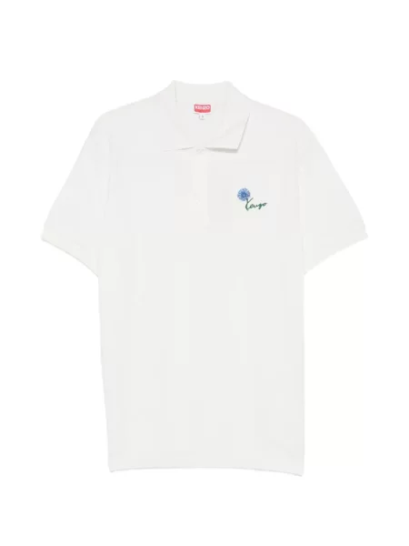 Tricou polo Kenzo cu model floral alb