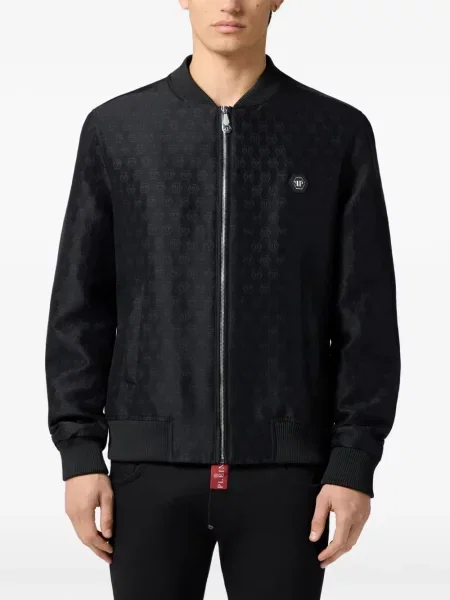 Geacă bomber Philipp Plein din jacard negru