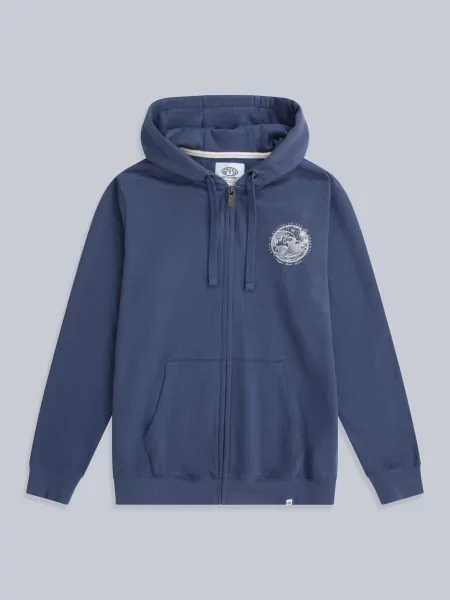 Maya — bluza z kapturem i suwakiem — Kornwalia Blue niebieska