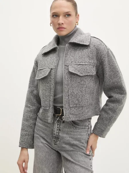 Яке Answear Lab преходен модел сиво