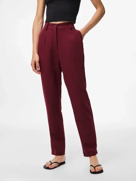 PIECES Pantaloni cutați PCKamil cireș roșu