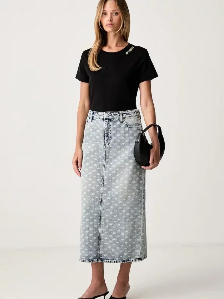 Armani Exchange fustă din denim albastru